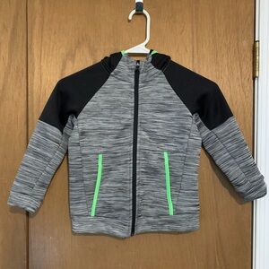 Boys Techie fleece Gray and Black Zip-Up Jacket boys size XS (5)